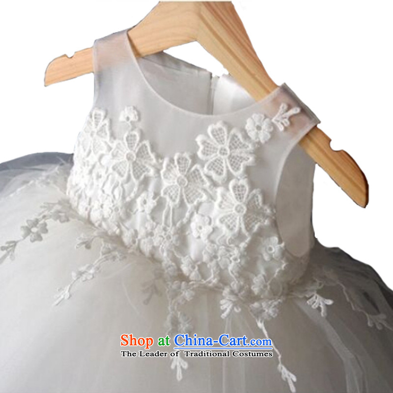 Adjustable leather case package children wedding dress Princess Flower Girls will dress Flower Girls wedding dresses flower girl babies skirt white leather package has been pressed to 140cm, shopping on the Internet
