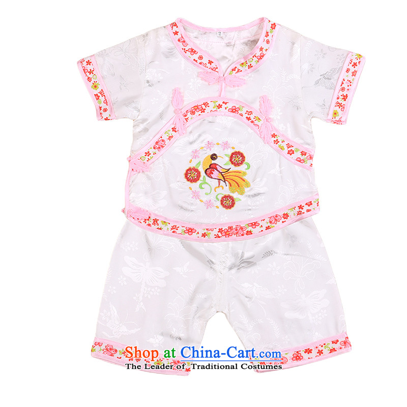 Tang Dynasty children girls cheongsam dress princess skirt female babies 100 days old dress infant Tang Dynasty Spring/Summer 4665 pink 100cm, replacing a point and shopping on the Internet has been pressed.