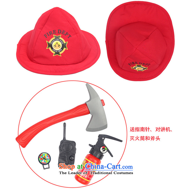 Fantasy to celebrate Children's Day to send the boy son birthday gift costumes Dress Photography parent-child services children firemen dress vest firemen (with a hat - props) code (left and right) Height around 100-140 fantasy party (magikparty) , , , sh