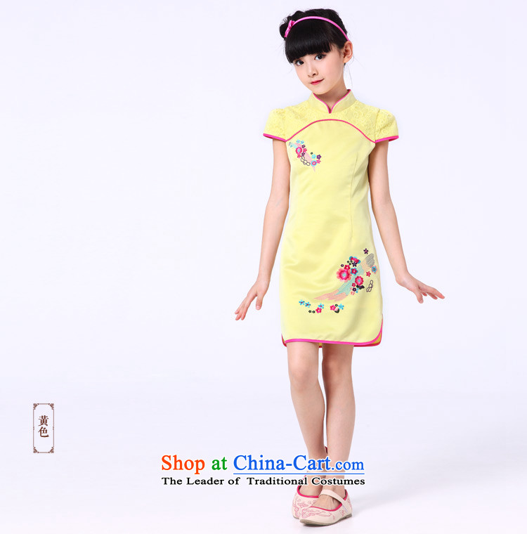 The Burkina found new children's wear 2015 girls qipao stitching embroidery cheongsam dress CUHK girls children Tang dynasty blue 150 pictures of summer, prices, brand platters! The elections are supplied in the national character of distribution, so action, buy now enjoy more preferential! As soon as possible.