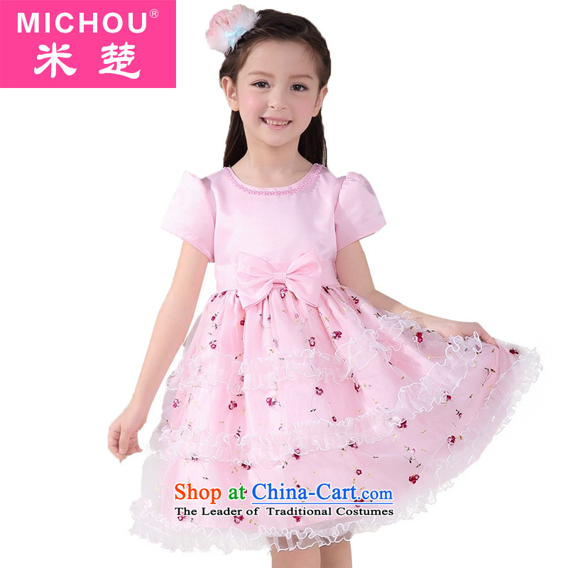 Children's wear skirts of Chor M 2015 Summer new girls Korean fashion children saika dresses princess skirt show services Pink 160