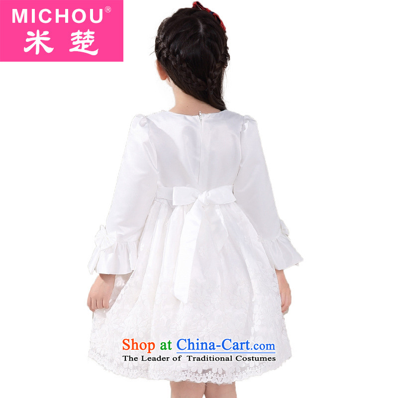 M Chor kidswear children Flower Girls dress princess skirt girls bon bon apron skirt performances showing the dress white 160 m (KSA MICHOU shopping on the Internet has been pressed.)