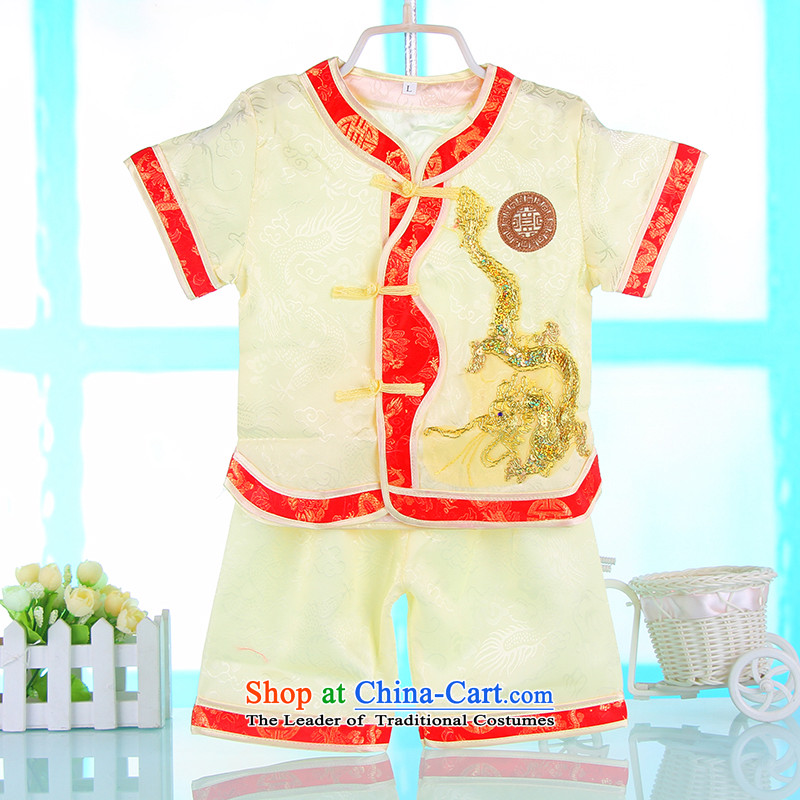 The Tang dynasty children summer short-sleeved baby birthday dress pants Kit Chinese dance folk art martial arts garment 4679 imported from yellow 100 Bunnies Dodo xiaotuduoduo) , , , shopping on the Internet