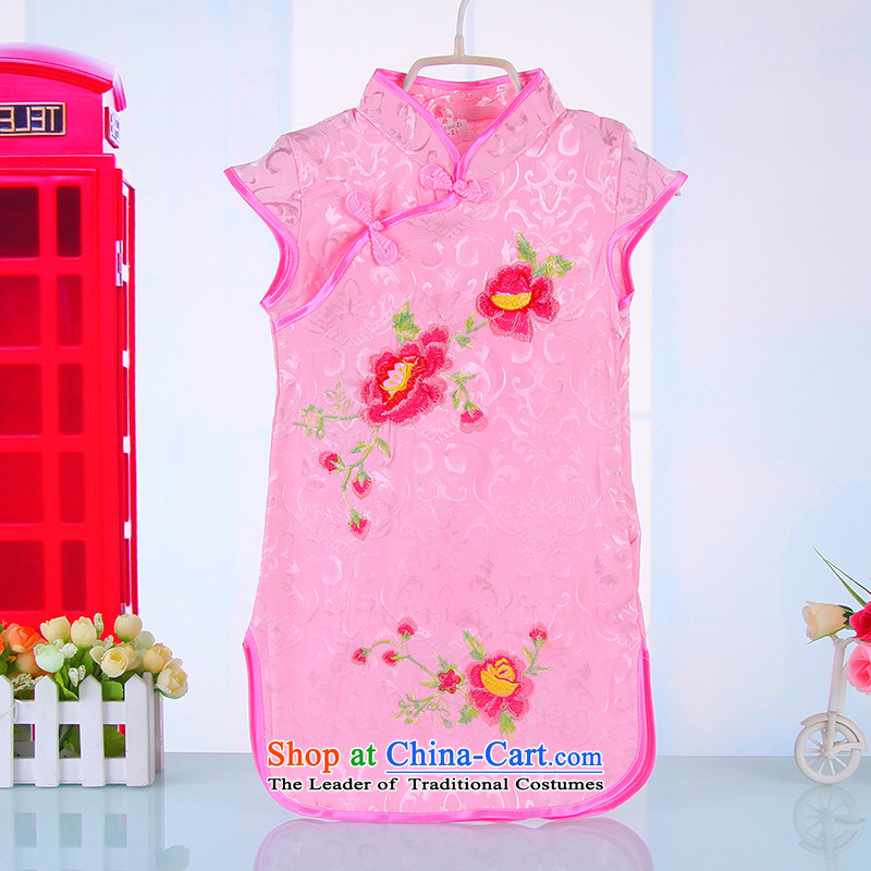 The girl child cheongsam dress your baby princess classic collar for summer children cheongsam dress cuhk child dresses 4522 140 small and a lot of Pink (xiaotuduoduo) , , , shopping on the Internet