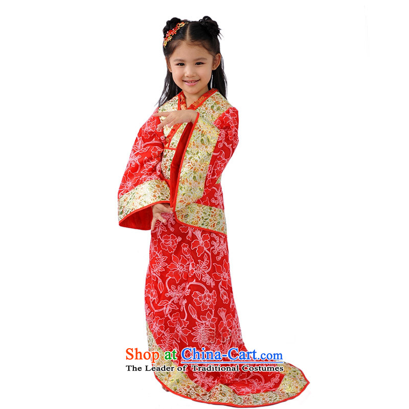 Adjustable leather case package children costume girls Han-Princess services will serve the ancient Gwi-red leather package has been pressed to 140cm, shopping on the Internet