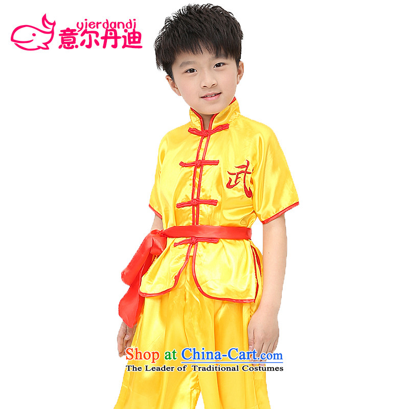 61. Children will martial arts service men and martial arts performance clothing of Chinese Kung Fu Children Taijiquan exercise clothing services yellow 120-130 intended gourdain yierdandi () , , , shopping on the Internet