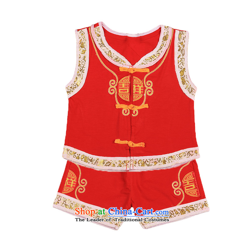 The Luckiest baby vest Tang dynasty summer sleeveless cotton comfort and breathability 100 days will be entitled to men under the age of children's wear 4697th red 100CM, Bunnies Dodo xiaotuduoduo) , , , shopping on the Internet