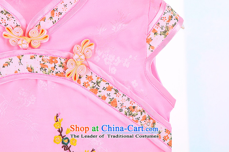 Children's wear girls female babies for summer 2015 qipao children short-sleeve kit girls aged 1-2-3-4 Tang dynasty4009 100CM pictures, price pink, brand platters! The elections are supplied in the national character of distribution, so action, buy now enjoy more preferential! As soon as possible.