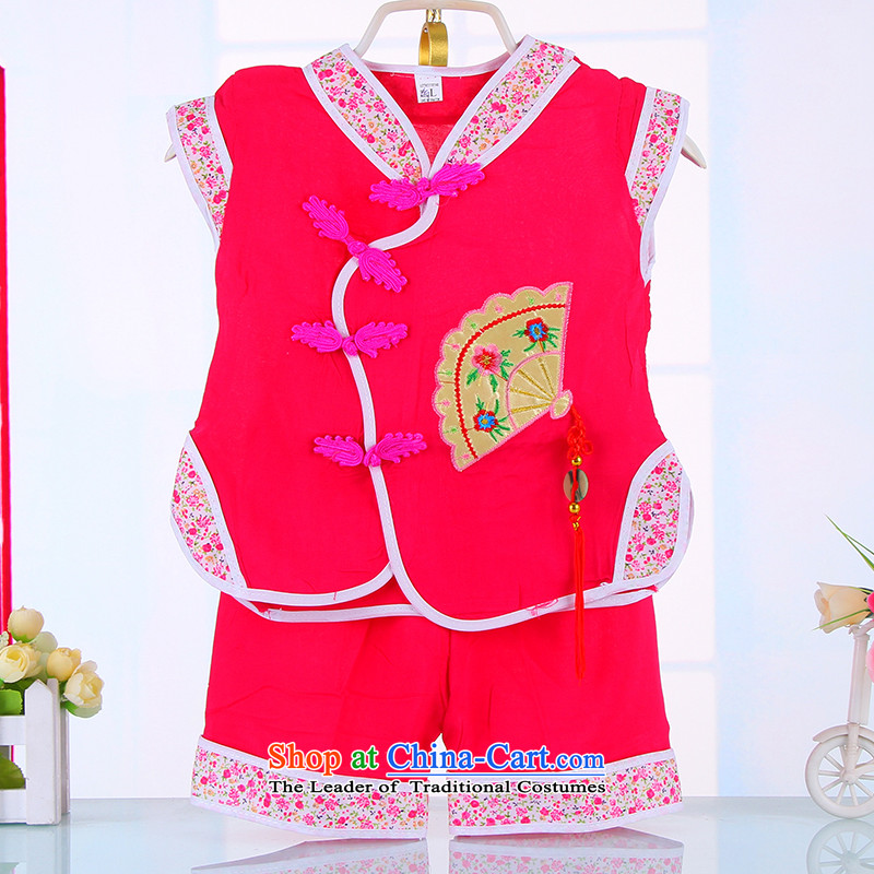 Summer 2015 new girls Tang Dynasty Package your baby clothes summer gown Chinese children for summer 4511 rose 80