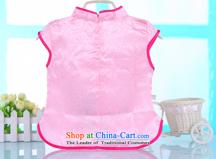 The new girls idyllic wind short-sleeved Tang Dynasty Package your baby girl children summer Chinese silk Tang Dynasty Summer  4681 pink 100 CM) special pictures, prices, brand platters! The elections are supplied in the national character of distribution, so action, buy now enjoy more preferential! As soon as possible.