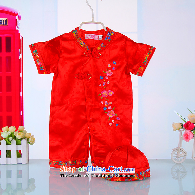 Tang Dynasty infant men and women in Tang Dynasty baby-yi yi summer short-sleeved full moon 100 days 100 years old dress Red Pink 73CM, 4002 Bunnies Dodo xiaotuduoduo) , , , shopping on the Internet