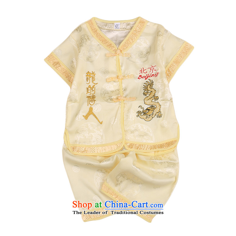 2015 Summer, baby birthday with infant age Qingsheng Tang dynasty boy short-sleeved national services CHILDREN SETS 3,047 white point and has been pressed, 100 shopping on the Internet