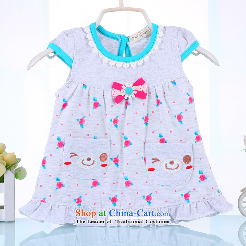 The 2015 new summer short-sleeved baby girl infants and toddlers summer shorts small girls pure cotton Kit 100 Gray Bunnies Dodo xiaotuduoduo) , , , shopping on the Internet