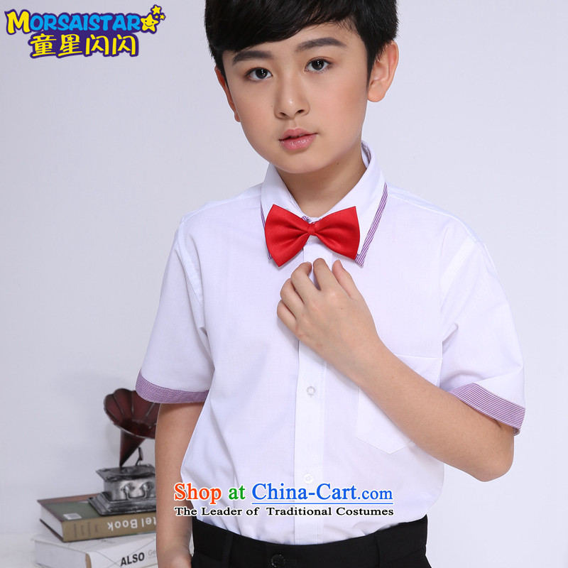 The sparkling waters of children's wear Tong Xing children shirt new boys Korean summer shirts of small and medium-sized child purple shirt collar sent the red 110, child star shining MORSAISTAR () , , , shopping on the Internet