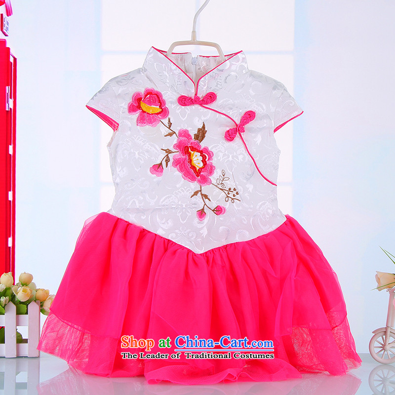 The Rabbit 2015 children's wear points spring and summer load new baby girl children in Tang dynasty China wind short-sleeved shirt qipao gown of points and 110 pink shopping on the Internet has been pressed.