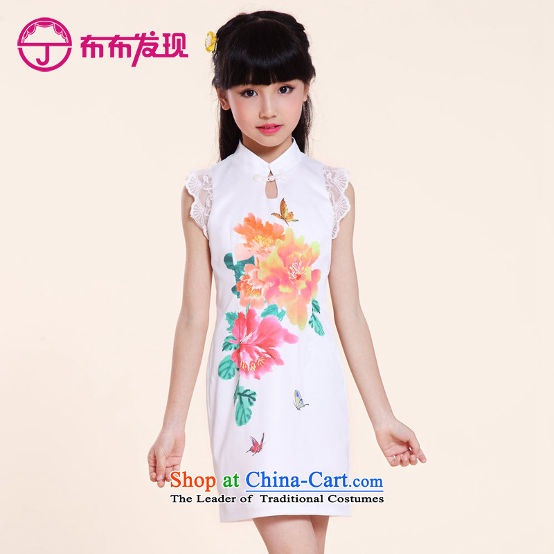 The Burkina found new children's wear children 2015 qipao girls cheongsam dress short-sleeved CUHK child Tang dynasty China wind summer 32505903 160 yards, the white cloth found JOY (DISCOVERY) , , , shopping on the Internet