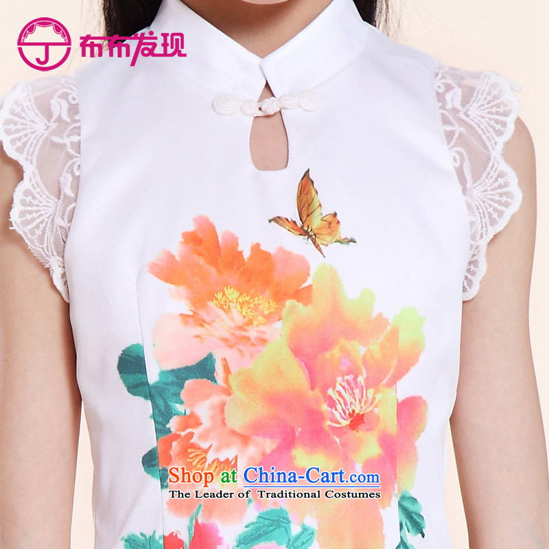 The Burkina found new children's wear children 2015 qipao girls cheongsam dress short-sleeved CUHK child Tang dynasty China wind summer 32505903 160 yards, the white cloth found JOY (DISCOVERY) , , , shopping on the Internet