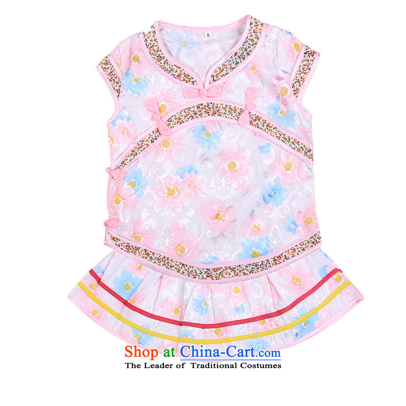 The baby girl child care Tang dynasty princess skirt the interpolator cheongsam dress uniform dress guzheng will Blue?100