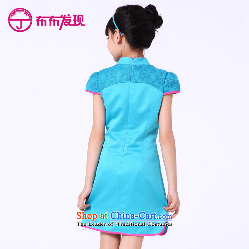The Burkina found new children's wear 2015 girls qipao stitching embroidery cheongsam dress CUHK girls children Tang Xia) 32505088 Load Blue , codes, 140 found JOY (DISCOVERY) , , , shopping on the Internet