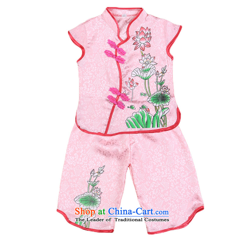 2015 new girls Tang Pack Children Summer Infant Garment short-sleeved shorts two kits white 120 Bunnies Dodo xiaotuduoduo) , , , shopping on the Internet