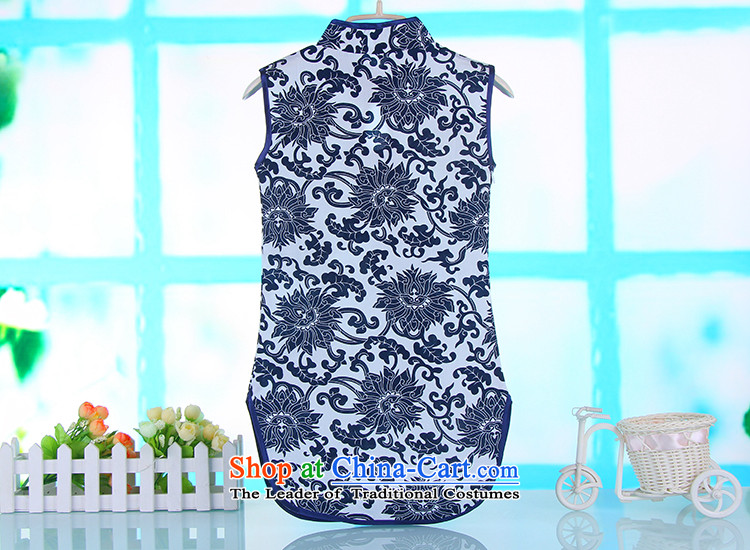 The baby girl new cheongsam summer porcelain pure cotton qipao Tang dynasty guzheng will dress porcelain blue 140 pictures, prices, brand platters! The elections are supplied in the national character of distribution, so action, buy now enjoy more preferential! As soon as possible.