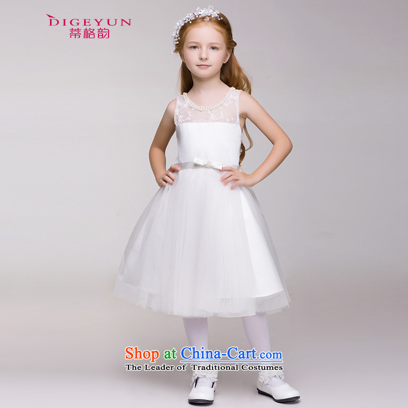 The following children dress skirt Korean Princess skirt girls show dress skirt Flower Girls wedding dress bon bon summer white 150, the TPLF DIGEYUN () , , , shopping on the Internet