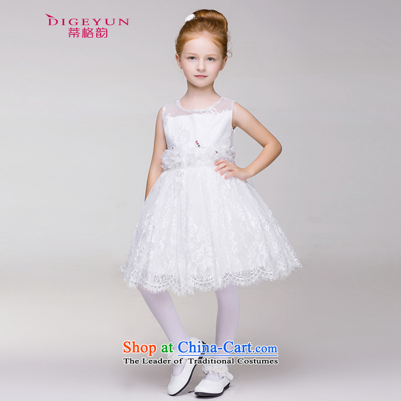 The following children dress lace princess dress skirt bon bon skirt 61 will dress girls wedding dress White 150