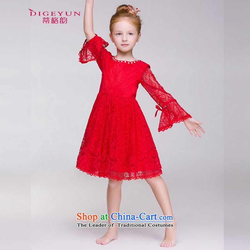 The following children dress red engraving lace dress skirt flower girl children will princess skirt red 140 (TPLF DIGEYUN) , , , shopping on the Internet