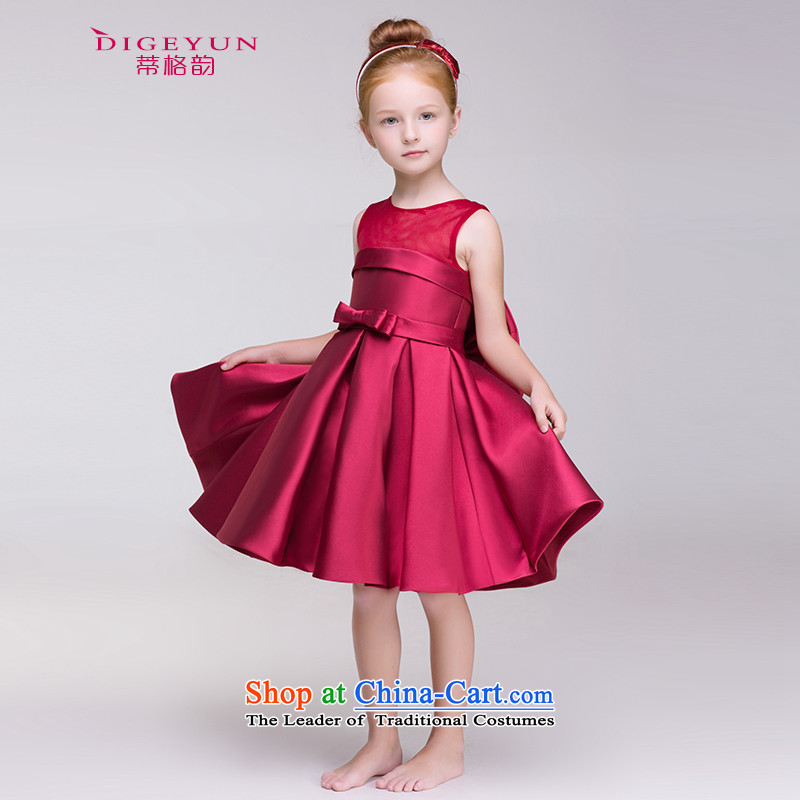 The following children dress wine red bow tie princess skirt flower girl children will dress skirt spring and summer wine red 140 (TPLF DIGEYUN) , , , shopping on the Internet