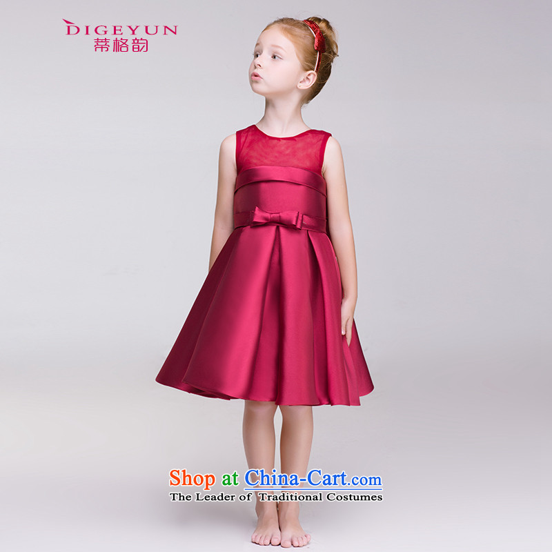 The following children dress wine red bow tie princess skirt flower girl children will dress skirt spring and summer wine red 140 (TPLF DIGEYUN) , , , shopping on the Internet