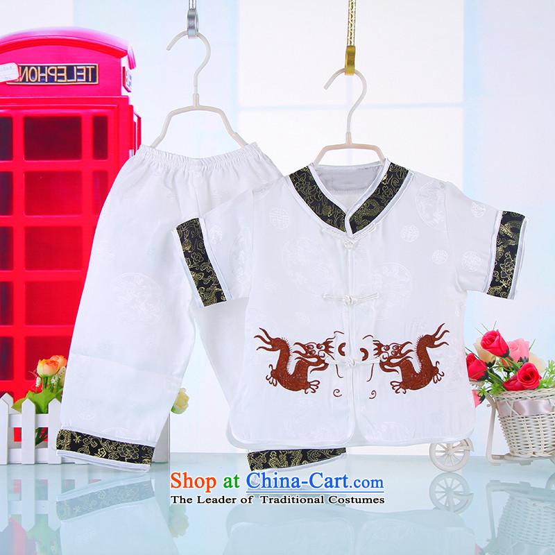 Summer Children Tang Dynasty Men's Apparel short-sleeve kit kindergarten services your baby should show week white 90, small and service Dodo xiaotuduoduo) , , , shopping on the Internet