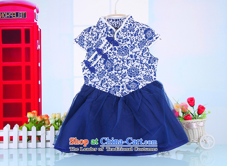 Children qipao girls Tang dynasty princess skirt 61 female babies dance performances to porcelain skirt blue 120 pictures, prices, brand platters! The elections are supplied in the national character of distribution, so action, buy now enjoy more preferential! As soon as possible.