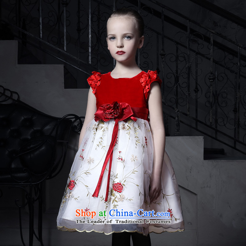 Love Of New dress Ko Yo children dress skirt girls princess skirt Flower Girls skirt Red Velvet?160