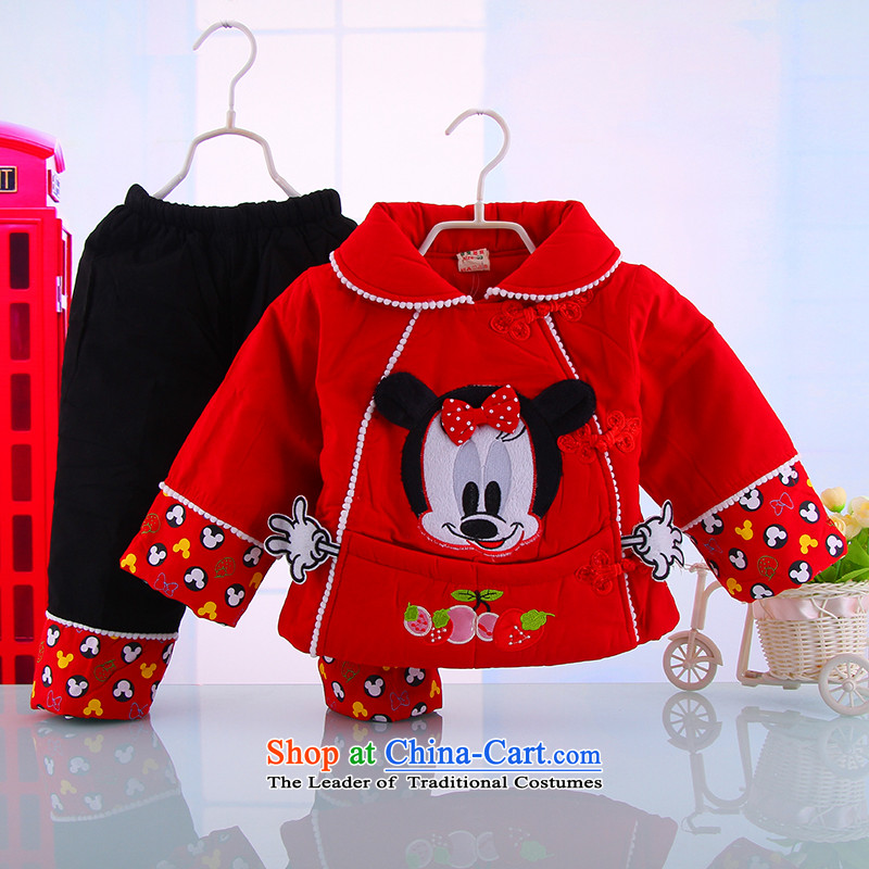 Winter girls Tang dynasty dress kit baby dress two kits of infant and child baby pure cotton two kits red 100 Bunnies Dodo xiaotuduoduo) , , , shopping on the Internet