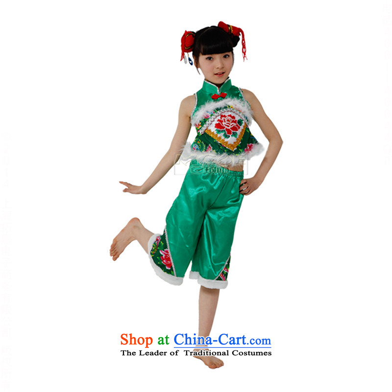 The National Children's costumes children national costumes dance costumes and early childhood yangko TZ5108-0114  130CM,POSCN,,, green shopping on the Internet
