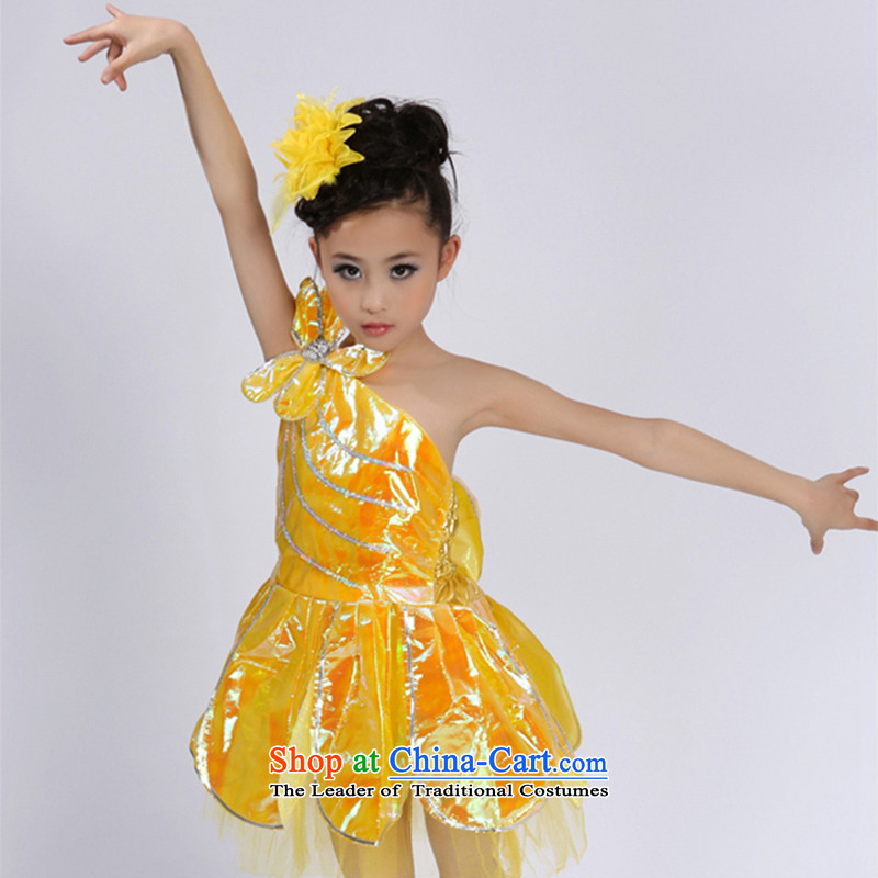 Children Dance dress girls ballet skirt early childhood slips show services TZ5108-0121 yellow 160CM,POSCN,,, shopping on the Internet