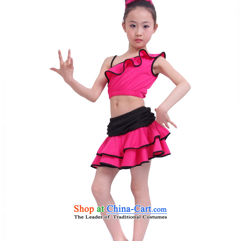 Children Latin dance skirt costumes girl child care Latin American Dance exercise clothing TZ5108-0125 better red 140CM,POSCN,,, shopping on the Internet