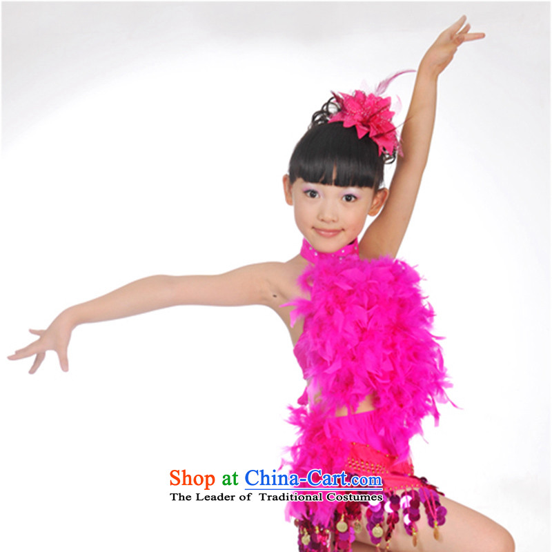 Shao Er Latin dance costumes girls serving on contemporary plays chip children dance skirt the red 140CM,POSCN,,, TZ5108-0124 shopping on the Internet