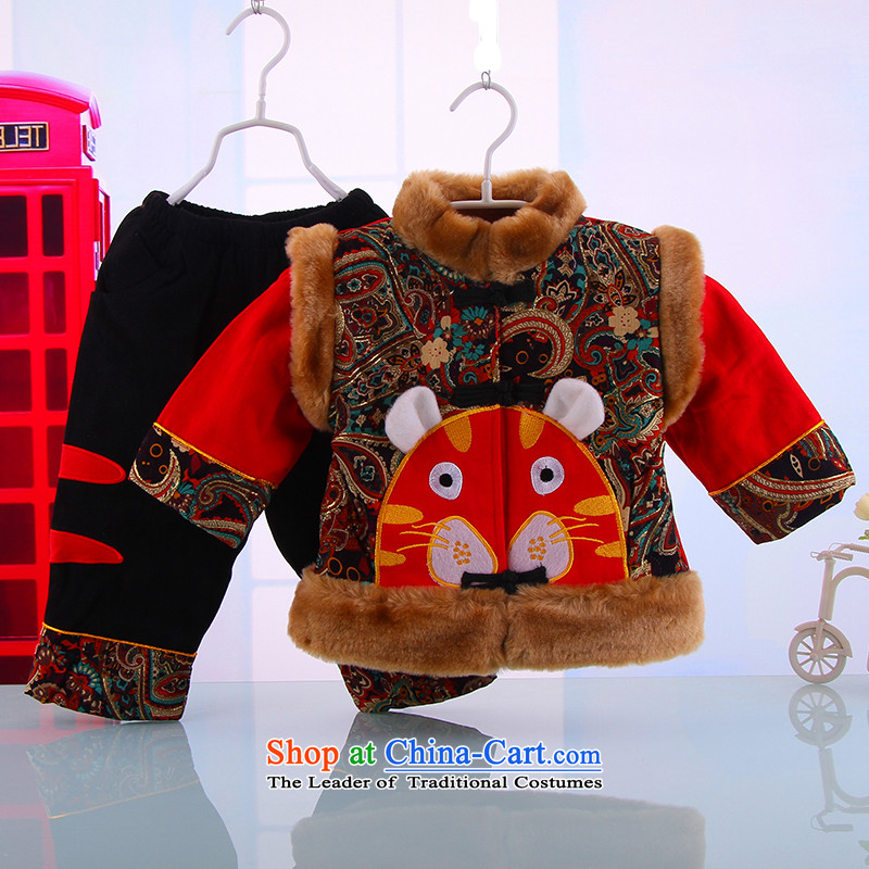 New Year baby Tang dynasty cotton manually and Tang dynasty children and infant boys winter clothing tang with two-piece set out to 100 small and red5249 Dodo xiaotuduoduo) , , , shopping on the Internet