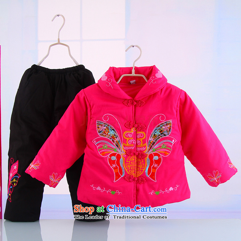 Winter new girls New Year holiday butterfly Tang Dynasty Package your baby girl pure cotton warm thick Tang dynasty 5250 red 110, small and Dodo xiaotuduoduo) , , , shopping on the Internet