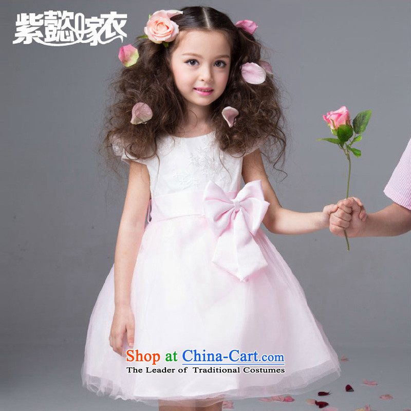 Purple wedding gown headquarters children princess new children's wear skirts 2015 girls dress sweet engraving lei silk-screened by the theatrical performances TZ0171 services Pink _Single Princess skirt_ 150cm_14 150-160cm_ code