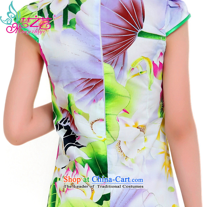 The dream of children's wear under the new 2015 arts girls cheongsam dress summer short-sleeved qipao Summer Children female new Tang Dynasty Lotus story I should be grateful if you would have the green story MZY-0303 hangtags 110-120cm suitable for heigh