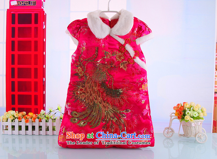 2015 New Tang dynasty qipao cheongsam with winter cotton children birthday vests skirt baby SMD Phoenix red 110 pictures, prices, brand platters! The elections are supplied in the national character of distribution, so action, buy now enjoy more preferential! As soon as possible.