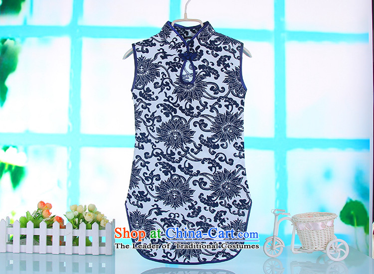 Girls' new summer of CUHK porcelain pure cotton qipao Tang dynasty guzheng will dress porcelain blue 120 pictures, prices, brand platters! The elections are supplied in the national character of distribution, so action, buy now enjoy more preferential! As soon as possible.