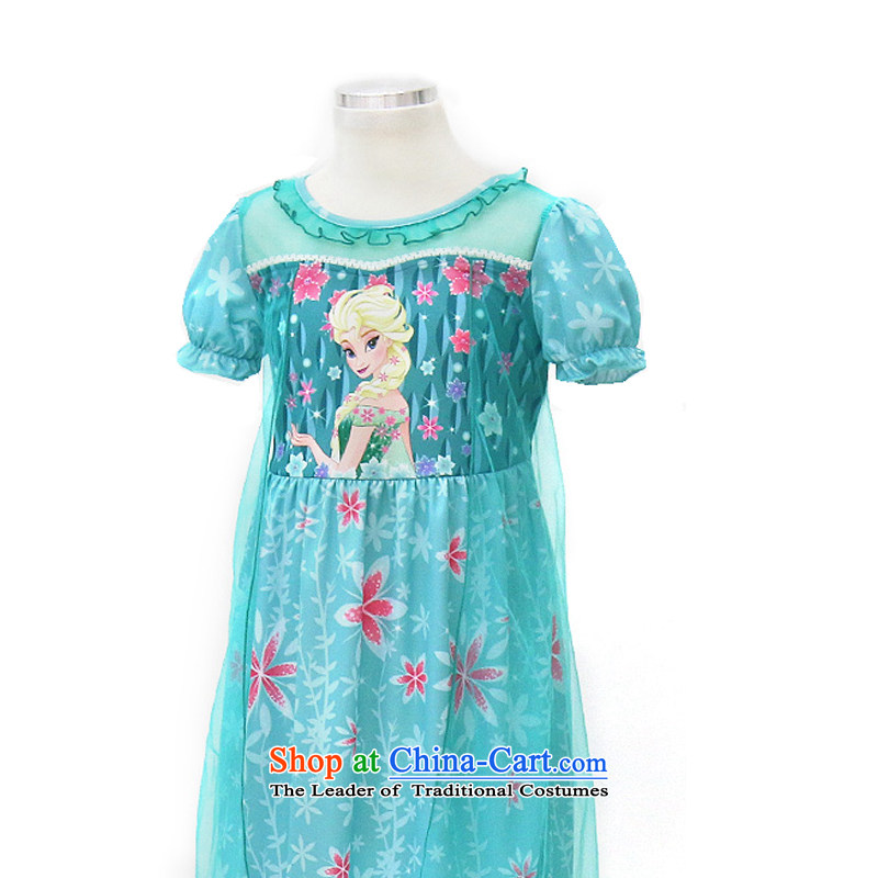 Mrs Ingrid Yeung Mei summer so short-sleeved frozen ice princess Qi Yuan skirt ELSA dress skirt Aicha Princess skirt Queen Korean pink dress + Crown + magic wand + wig 110(S code), Mrs Ingrid 90CM-100CM, height so-mi (beiranmay) , , , shopping on the Inte
