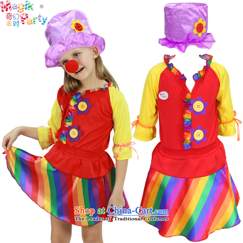 Schools for girls costumes birthday party party activities Dress Photography dresses girls motley Clown, Clown girls service skirt 130cm9-10 code