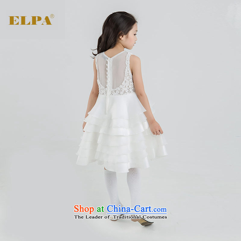 Elpa children dress girls princess performances showing the service summer skirt Flower Girls wedding dresses bon bon apron skirt 66 White 150,ELPA,,, shopping on the Internet