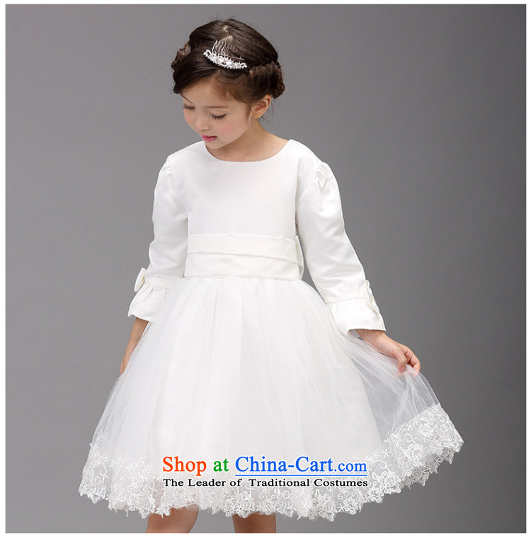 The spirit of spring, summer, autumn and winter Princess children's apparel new skirt performances. Long-sleeved girls dress bon bon pure white wedding dress 87 white long-sleeved damask dresses in 160 skirt white  160 is suitable for a child appears at paragraphs 145-155 pictures, prices, brand platters! The elections are supplied in the national character of distribution, so action, buy now enjoy more preferential! As soon as possible.