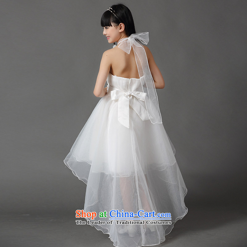 The spirit of the girl child and of children's wear birds autumn and winter Princess boxed long-sleeved shirts for summer children will dress piano tail white wedding dress owara long skirt tail 160 is suitable for a child of a spirit appears at paragraph