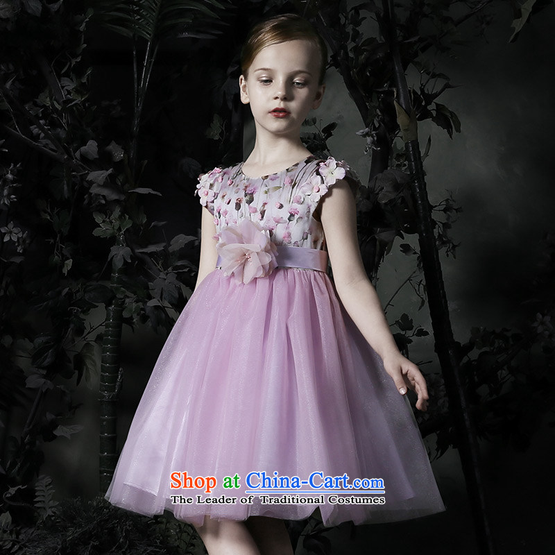 Love of Ko Yo?New 2015 Silk Dresses skirt girls stamp princess skirt Flower Girls skirt dress children dresses figure?140